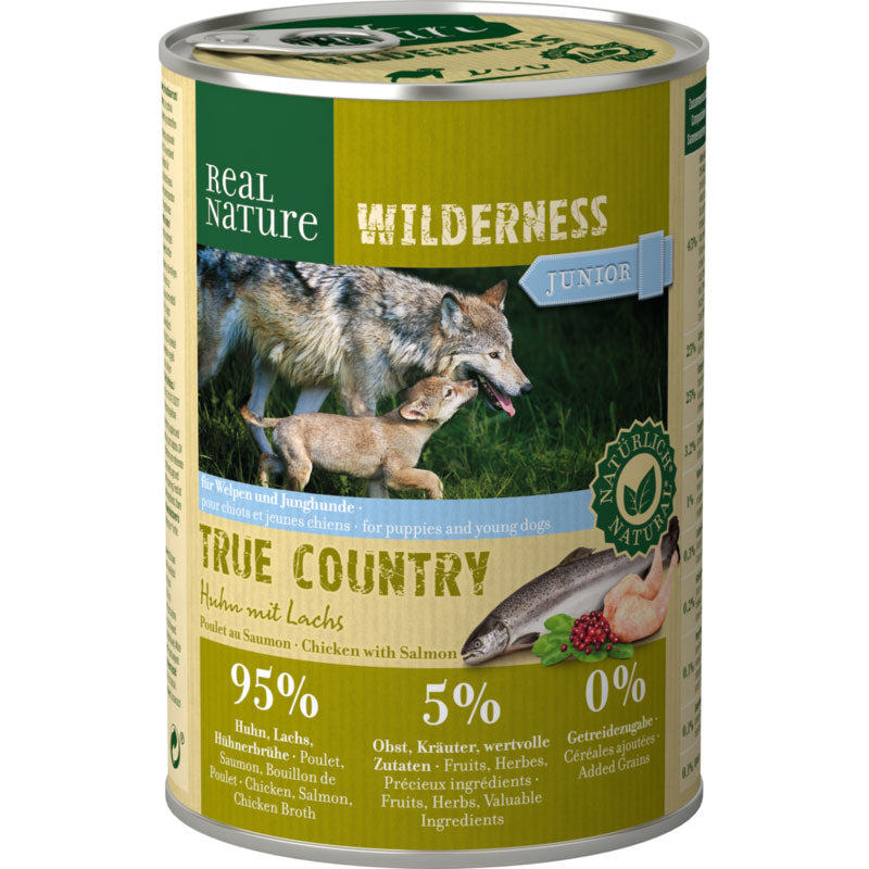 Junior Wilderness True Country kylling & laks 400 g