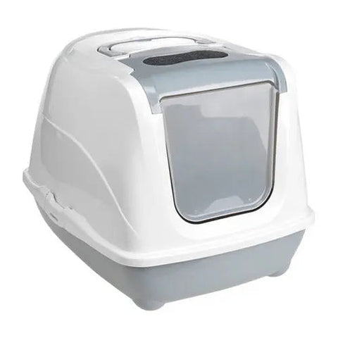 Kattetoilet Flip Cat 57 x 41 x 44 cm grå & hvid