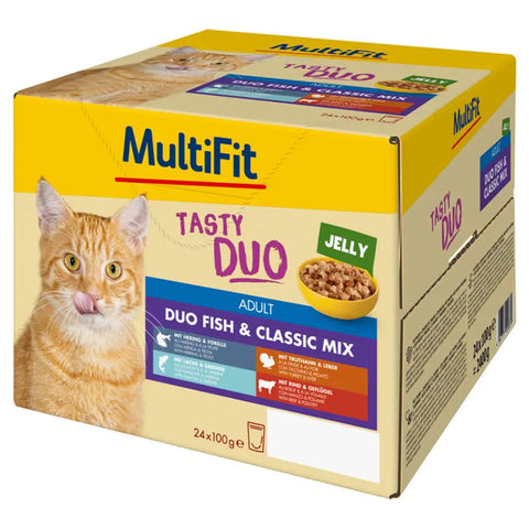 Adult Jelly Duo, menuboks fisk & classic mix 24 x 100 g