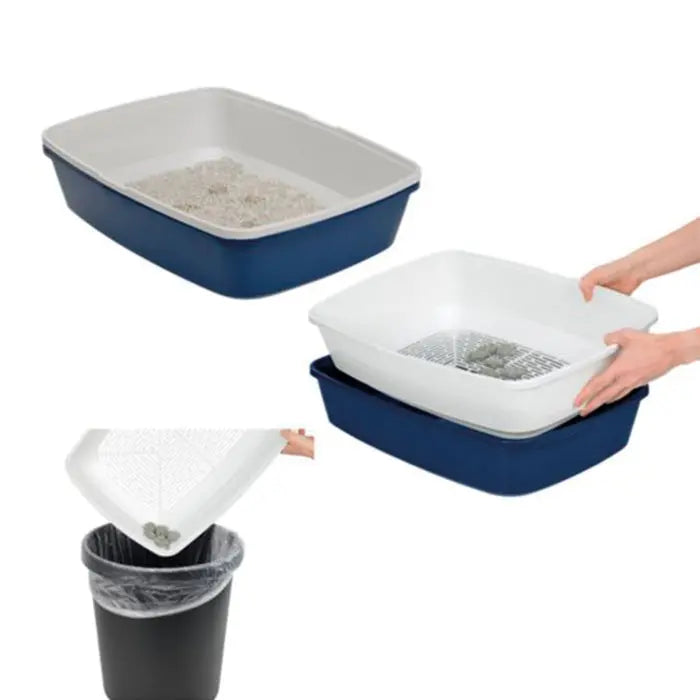 Kattetoilet Clean Cat m/si M mørkeblå