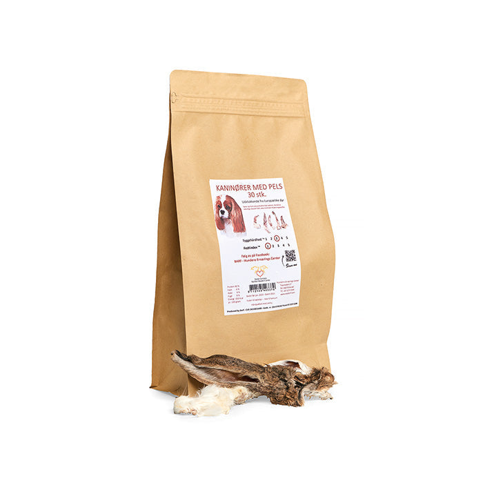 Kaninører med pels300g - 30 stk