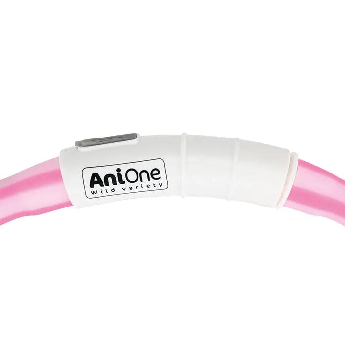 Lyshalsbånd Blinking Silikone 65 cm pink stribet